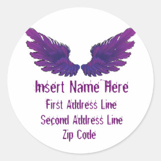Adesivo Redondo Endereço de devolução Wings