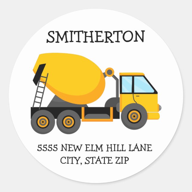 Adesivo Redondo Endereço de Festa de aniversário do Filho do Camin (Frente)