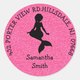 Adesivo Redondo ENDEREÇO DE FUSÃO DA FUSÃO DA MÍDIA Rosa Pastel R