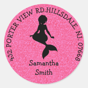 Adesivo Redondo ENDEREÇO DE FUSÃO DA FUSÃO DA MÍDIA Rosa Pastel R 