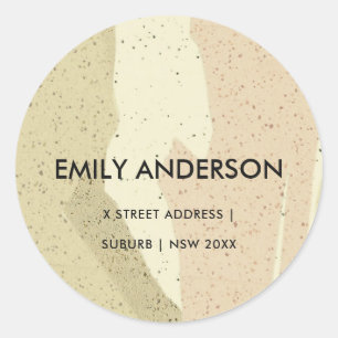 ADESIVO REDONDO ENDEREÇO DE ONDAS MODERNAS DE ABSTRATO DE CINZA D