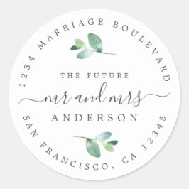 Adesivo Redondo Endereço de Regresso da Sra. Foliage