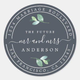 Adesivo Redondo Endereço de Regresso da Sra. Foliage