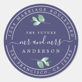 Adesivo Redondo Endereço de Regresso da Sra. Foliage