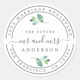 Adesivo Redondo Endereço de Regresso da Sra. Foliage