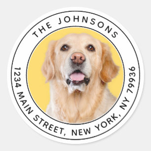 Adesivo Redondo Endereço de Retorno Arredondado Moderno de Fotogra