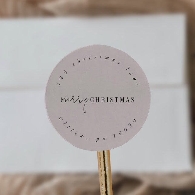 Adesivo Redondo Endereço de Retorno Circular Neutro do Chic Modern (Criador carregado)