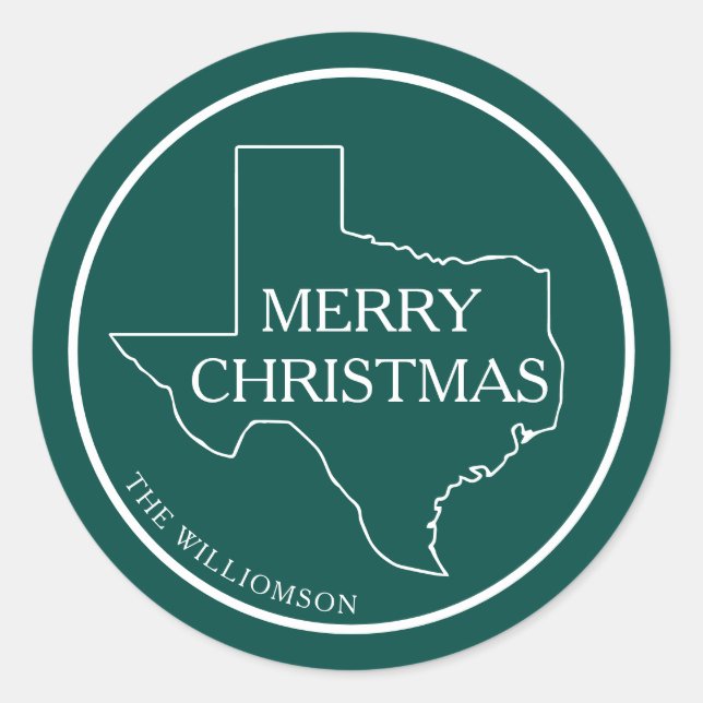 Adesivo Redondo Endereço de Retorno do Texas  (Frente)