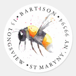 Adesivo Redondo endereço de retorno Fabricado com nome de empresa