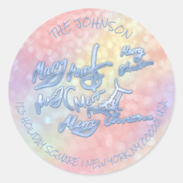 Adesivo Redondo Endereço de retorno: Feliz Natal, Formulário RSVP 