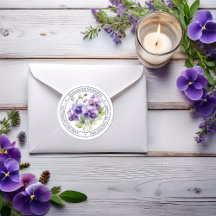 Endereço de Retorno Floral Roxo Violeta Boho Elega
