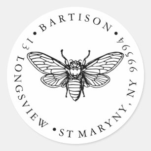 Adesivo Redondo endereço de retorno Identificado com nome de empre