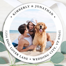 Adesivo Redondo Endereço de Retorno Personalizado de Fotografia Pe