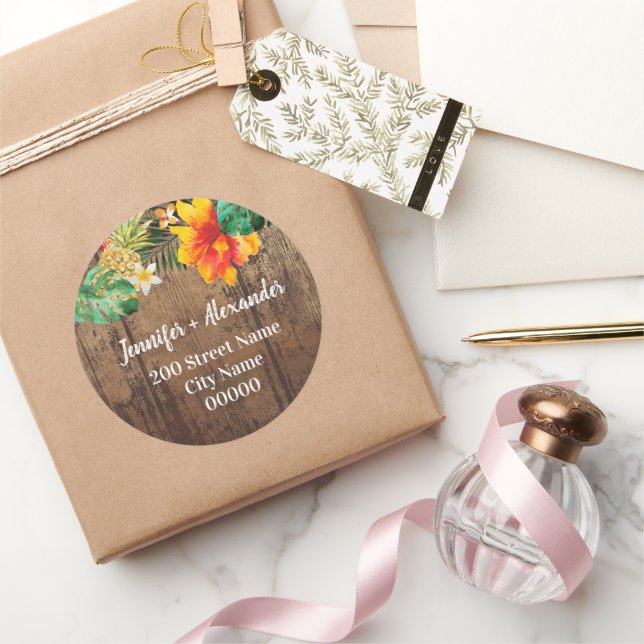 Adesivo Redondo Endereço de retorno russo (Presentear)