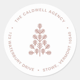 Adesivo Redondo Endereço de Rosa de Natal de Empresa