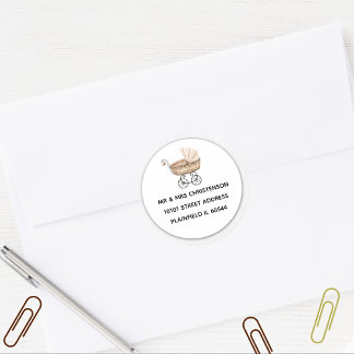 Adesivo Redondo Endereço do Comprador de Brinquedos do Chá de fral