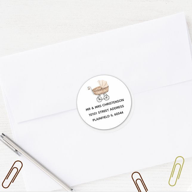 Adesivo Redondo Endereço do Comprador de Brinquedos do Chá de fral (Criador carregado)