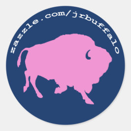 Adesivo Redondo Endereço do local do compro JR Buffalo nos autocol