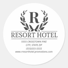 Adesivo Redondo Endereço do logotipo da sua empresa