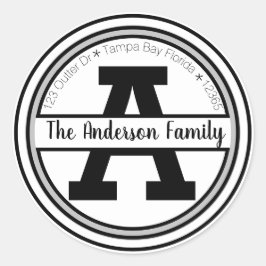 Adesivo Redondo Endereço do Monograma