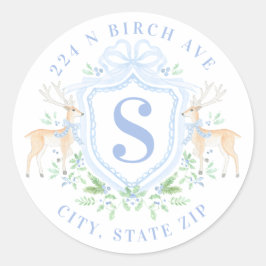 Adesivo Redondo Endereço do Monograma do Deer Crest do Avó-milênio