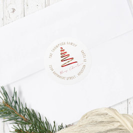 Adesivo Redondo Endereço do Nome de Devolução da Árvore de Natal V