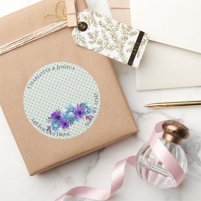 Adesivo Redondo Endereço do Partido da Suite de Casamentos Russos  (Presentear)