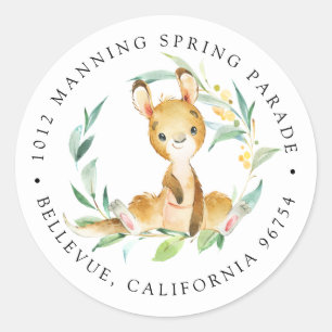 Adesivo Redondo Endereço do remetente do Koala do bebê de Bush