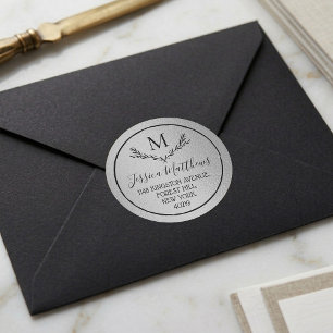 Adesivo Redondo Endereço do remetente feito sob encomenda do