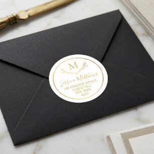 Adesivo Redondo Endereço do remetente feito sob encomenda do