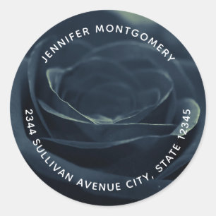 Adesivo Redondo Endereço do Visor Gótico Preto - Rosa