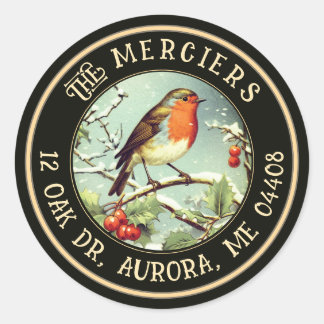 Adesivo Redondo Endereço Dourado preto Metálico do Songbird