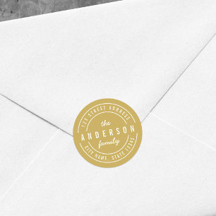 Adesivo Redondo Endereço EDITABLE Color Modern Bold Family Return