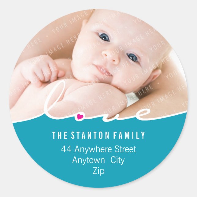 Adesivo Redondo ENDEREÇO FOTOGRÁFICO: "Love divide 9" (Frente)