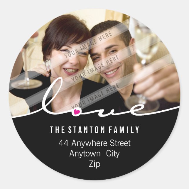 Adesivo Redondo ENDEREÇO FOTOGRÁFICO: "Love split" 3 (Frente)