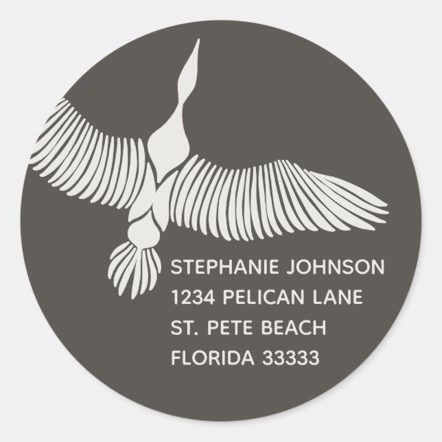 Adesivo Redondo Endereço para devolução de ganso majestoso (Frente)