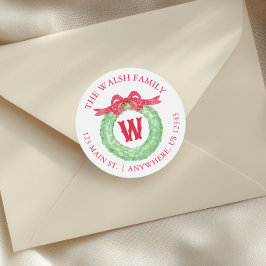 Adesivo Redondo Endereço Wreath do Arco de Bolinhas de Aquarela