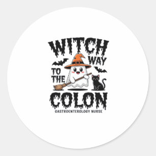 Adesivo Redondo Endo Enfermeira Halloween Enfermeira Gastrointesti
