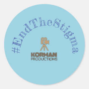 Adesivo Redondo #EndTheStigma Korman Produções no YouTube Canal