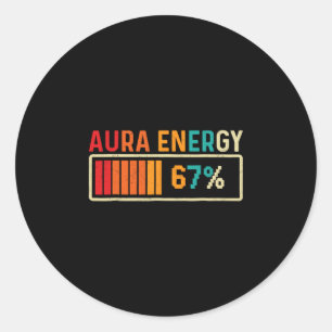 Adesivo Redondo Energia Aura 67 Meme Divertido Gíria Gen Alpha Ret