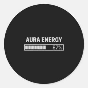 Adesivo Redondo Energia Aura aos 67 Meme Divertido Seis Sete Geraç