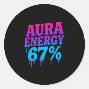 Adesivo Redondo Energia Aura Em 67 Meme Divertido Seis Sete Aura F