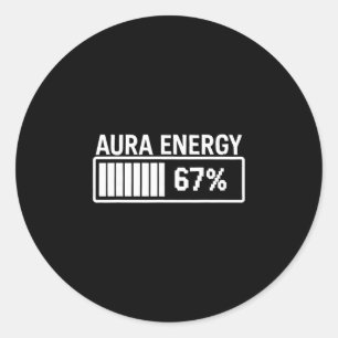 Adesivo Redondo Energia Aura Em 67 Meme Divertido Seis Sete Geraçã