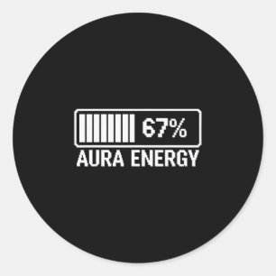 Adesivo Redondo Energia Aura Em 67 Seis Sete Meme