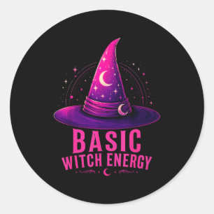 Adesivo Redondo Energia básica de bruxa design gráfico de hallowee