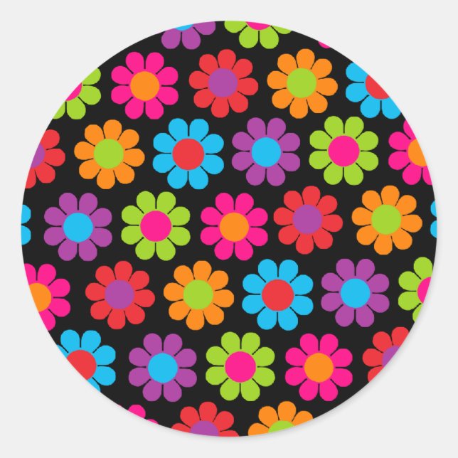 Adesivo Redondo Energia de Flor Multicolores (Frente)