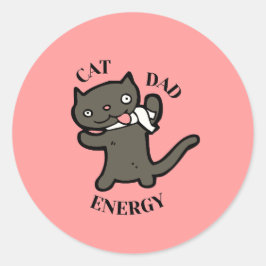 Adesivo Redondo Energia de Pai de Gato Bobo