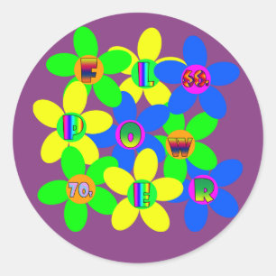 Adesivo Redondo Energia do ventilador 60s-70s 2