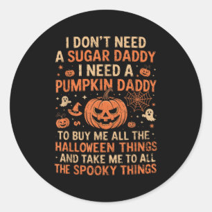 Adesivo Redondo Energia Fangirl, Planos de Halloween, Pai de Abóbo