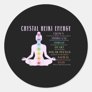 Adesivo Redondo Energia Reiki Cristalino Chakra Reiki Yoga Curador